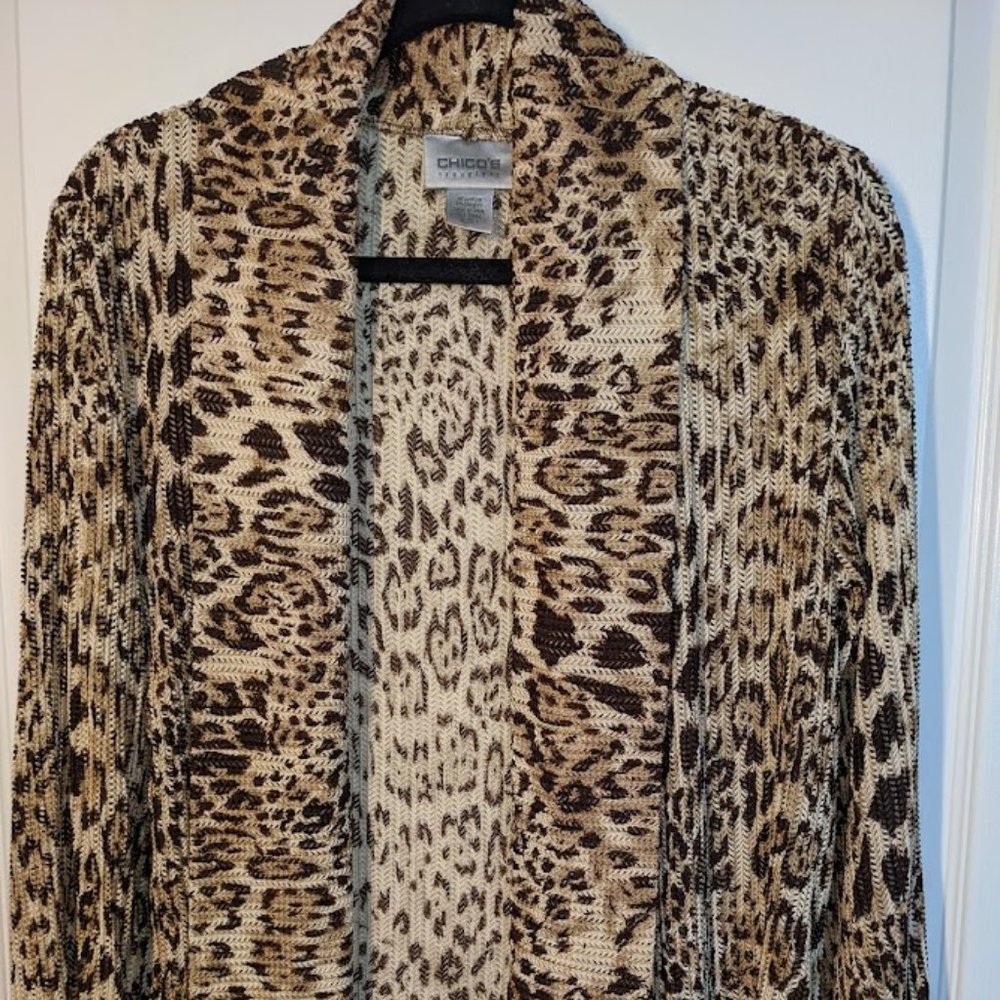 Chico's Travelers Animal Print Jacket